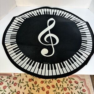 Black and White Music Note Rug